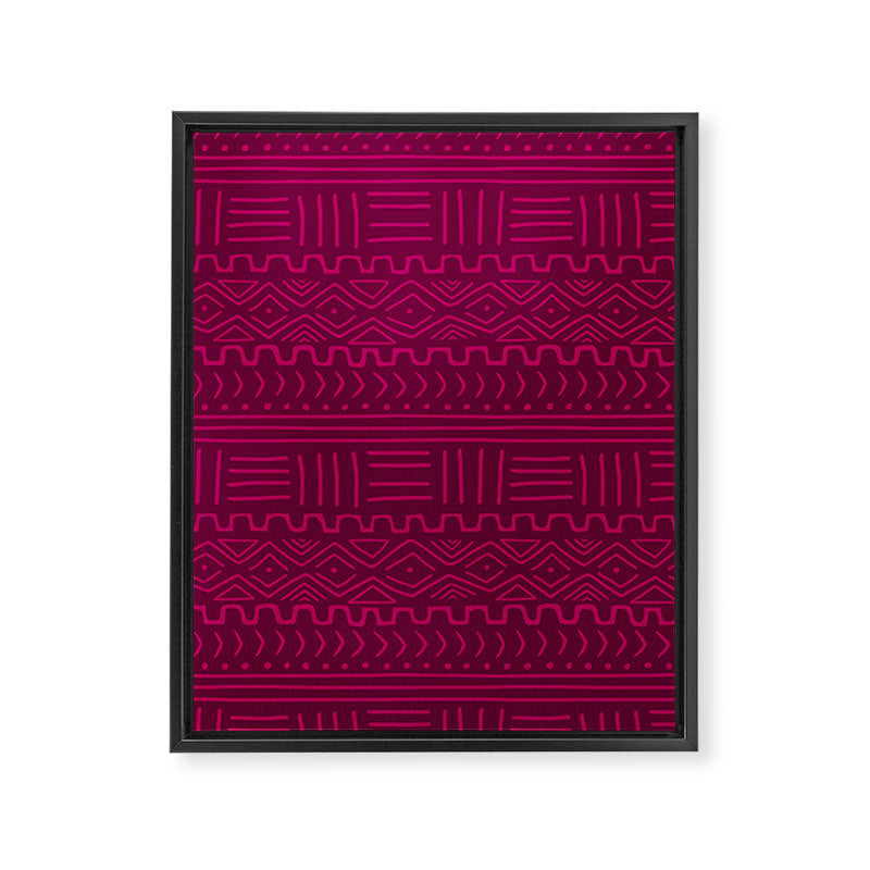Mud Cloth in Raspberry Framed Canvas Print Gallery Image 8