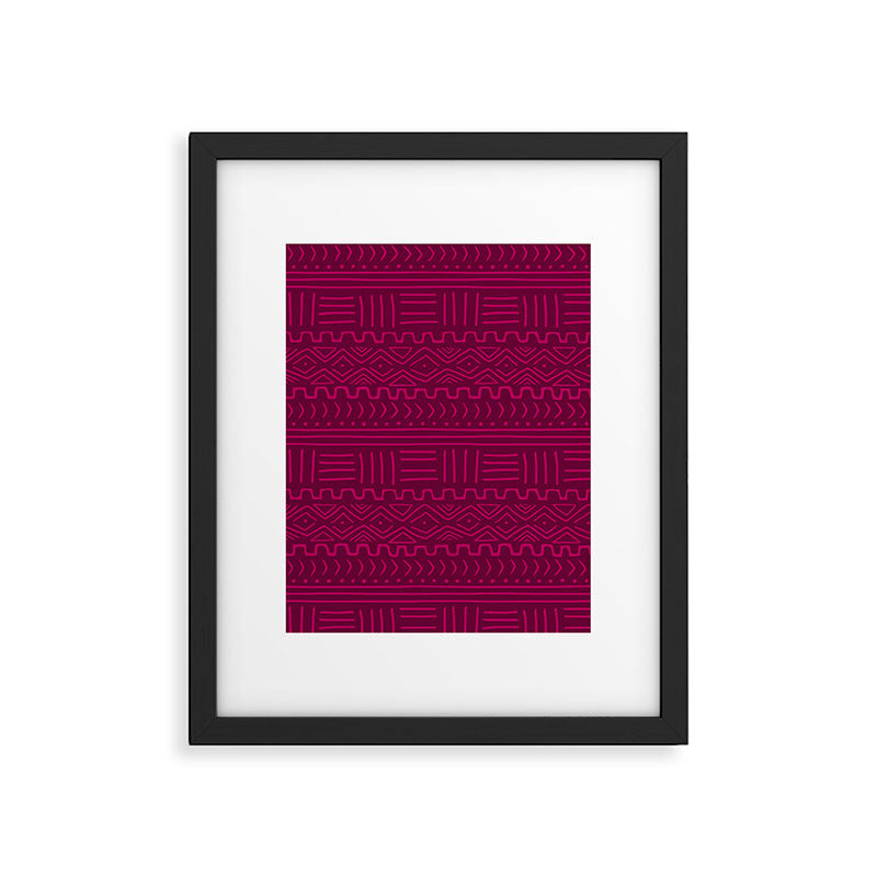 Mud Cloth in Raspberry Framed Art Print Gallery Image 6