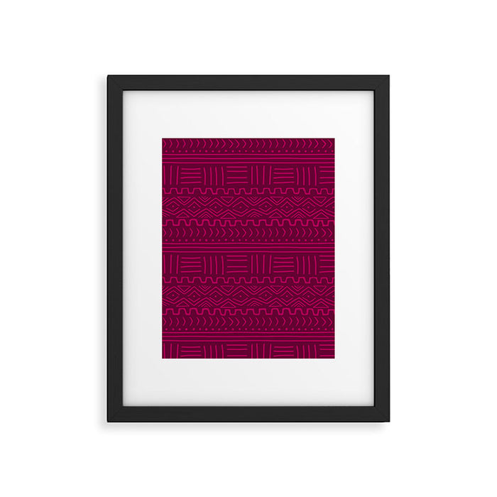 Mud Cloth in Raspberry Framed Art Print Gallery Image 1