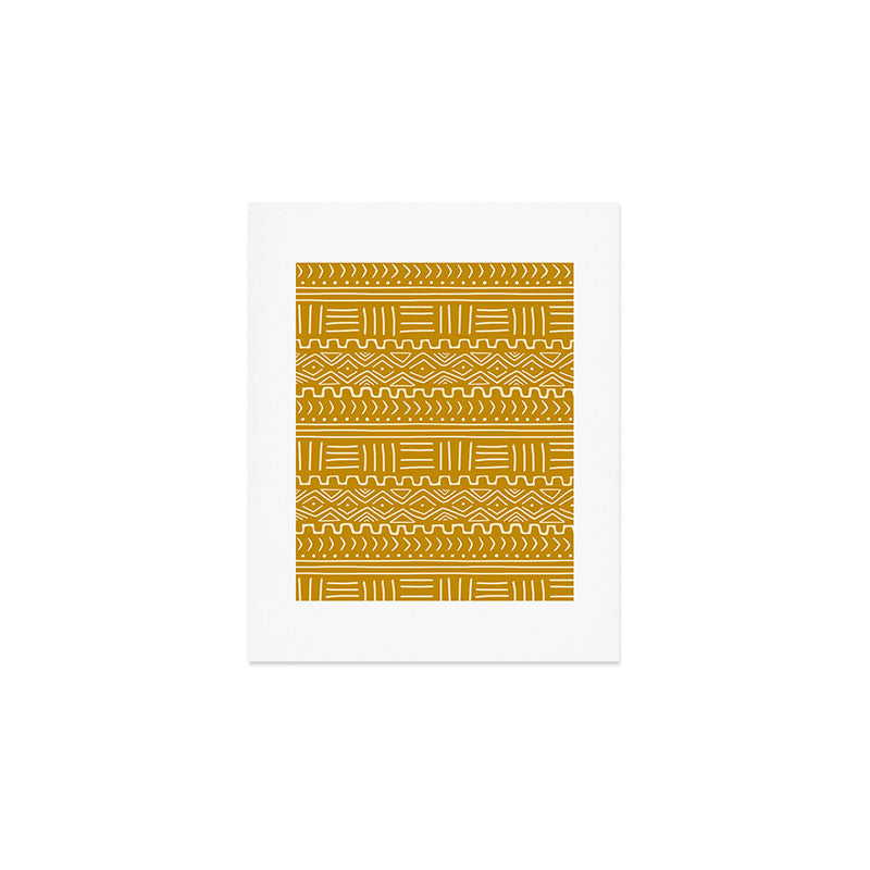 Mud Cloth on Mustard Art Print Gallery Image 1