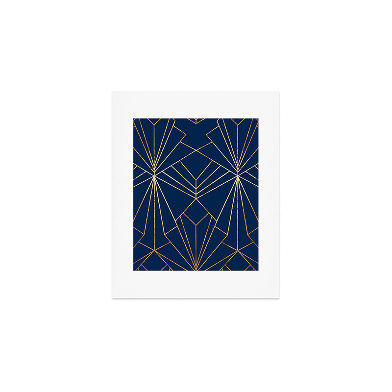 Navy Blue Art Deco - Large Scale Art Print Gallery Image 1