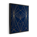 Navy Blue Art Deco - Large Scale Framed Canvas Print Gallery Image 2