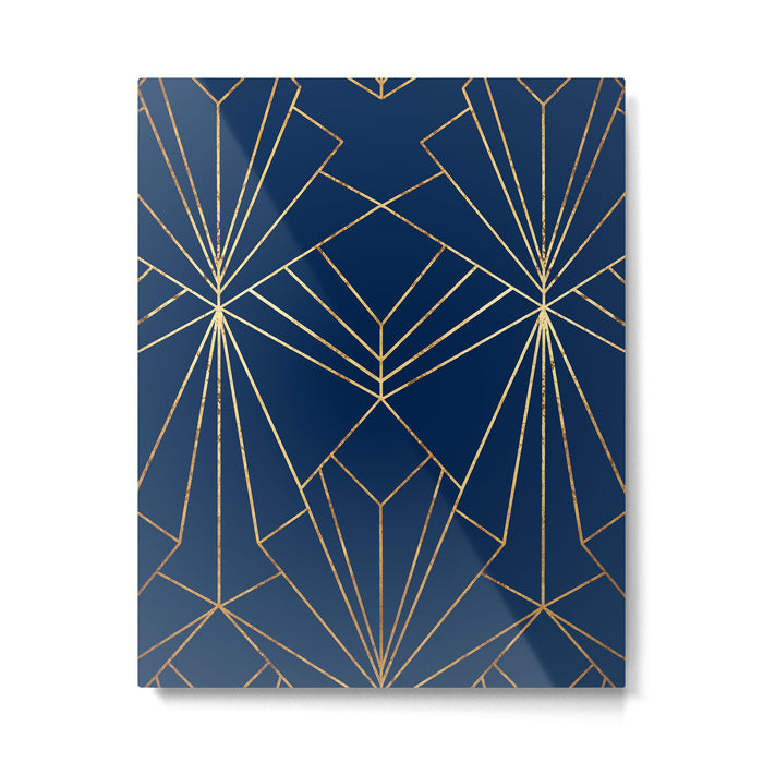 Navy Blue Art Deco - Large Scale Metal Print Gallery Image 1