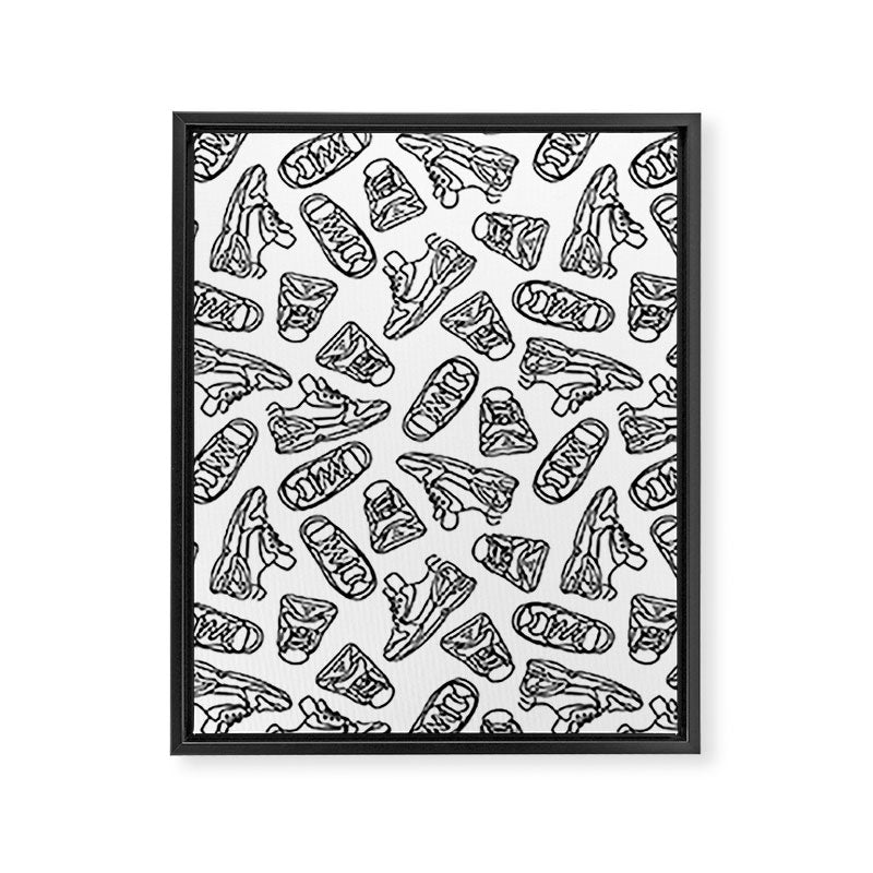 Sneakers // Black & White Framed Canvas Print Gallery Image 8