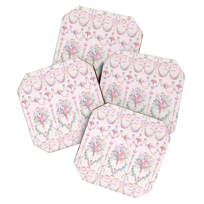 French wallpaper, birds and floral swags Coaster Gallery Image 1