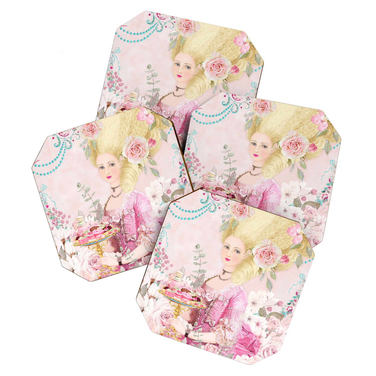 Marie Antoinette Flower Tea Coaster Gallery Image 1