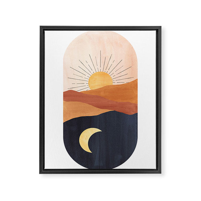 Abstract day and night Framed Canvas Print Gallery Image 1