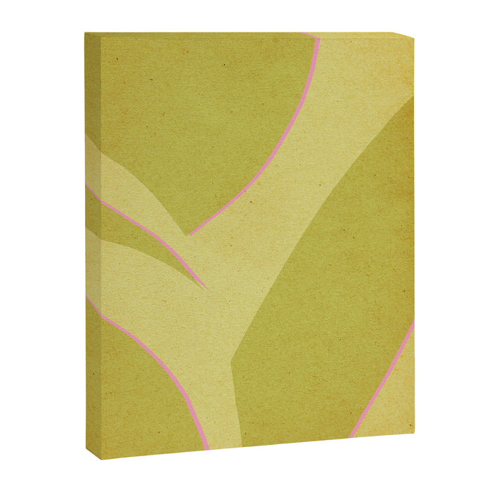 Abstract green and pink shapes Canvas Print Gallery Image 1