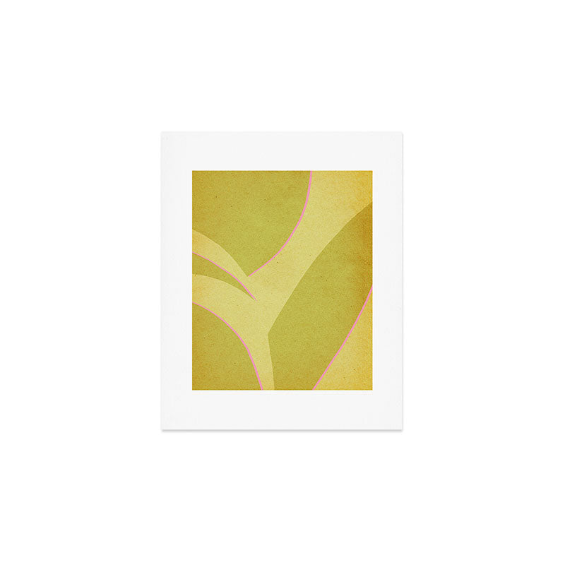 Abstract green and pink shapes Art Print Gallery Image 1