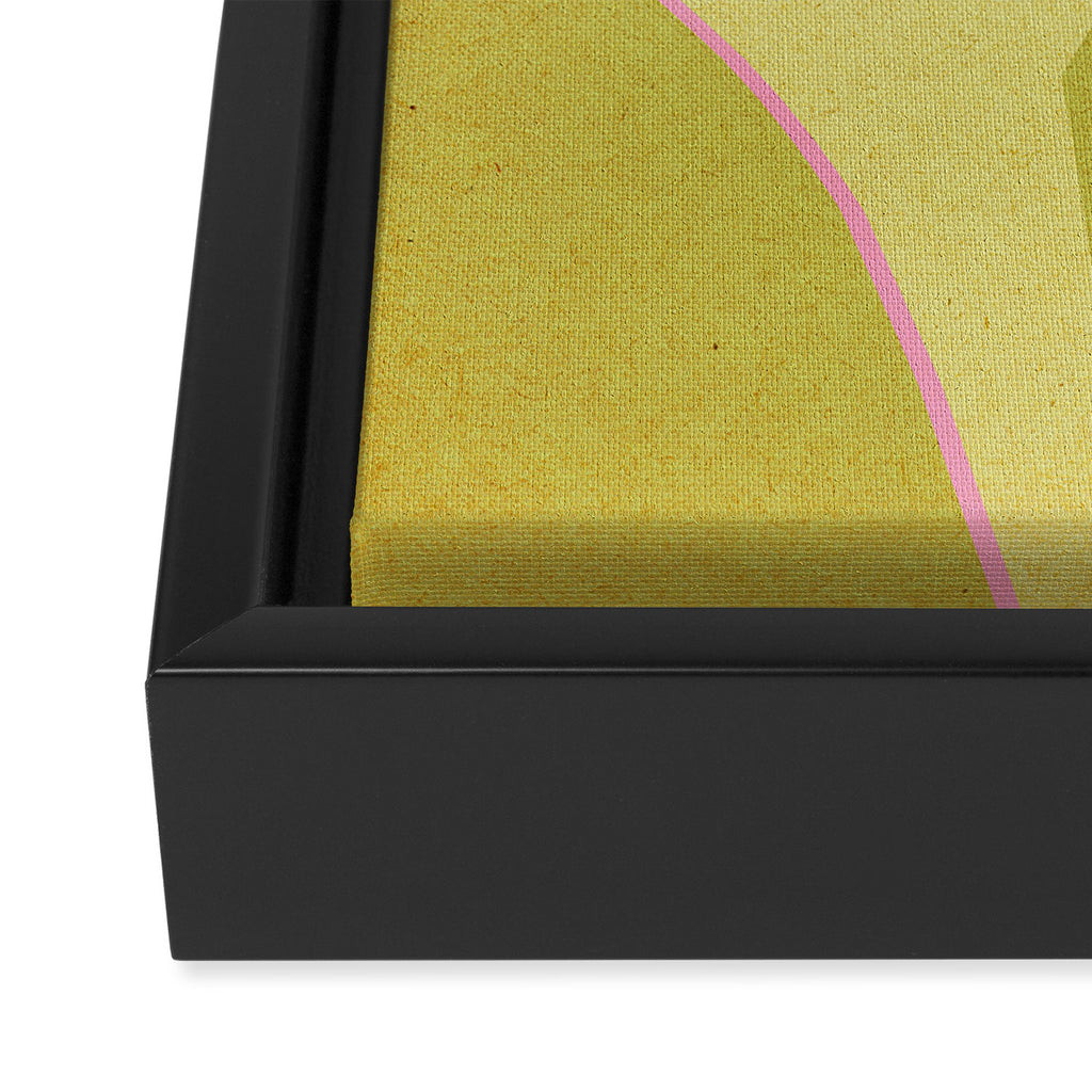Abstract green and pink shapes Framed Canvas Print Gallery Image 3