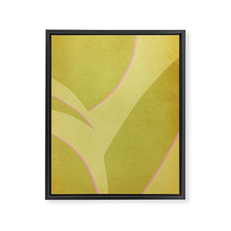 Abstract green and pink shapes Framed Canvas Print Gallery Image 6