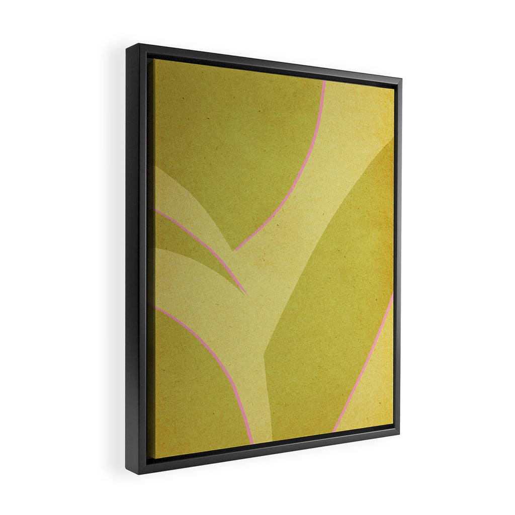 Abstract green and pink shapes Framed Canvas Print Gallery Image 2
