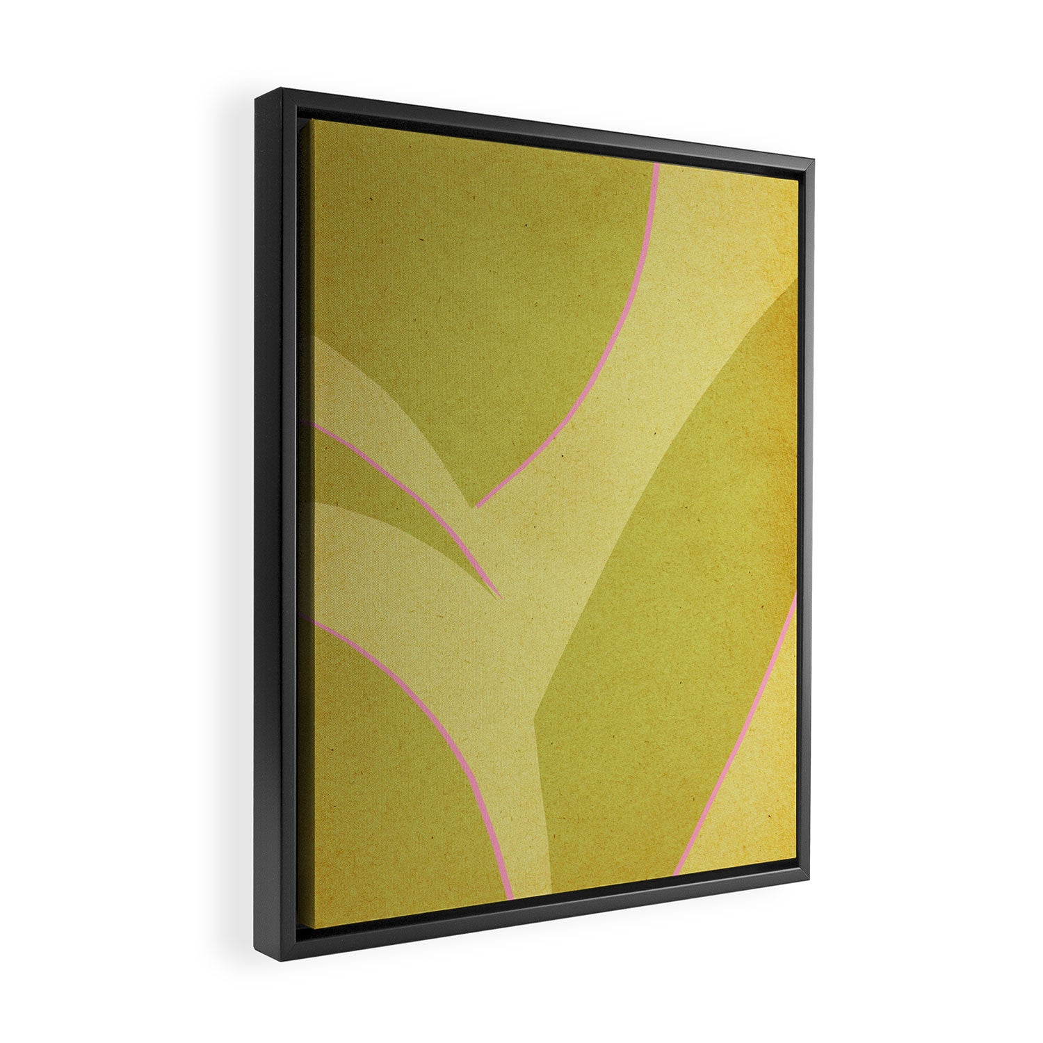 Abstract green and pink shapes Framed Canvas Print Gallery Image 2
