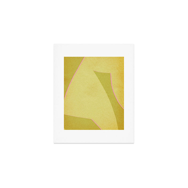 Abstract green and pink shapes Art Print Gallery Image 1