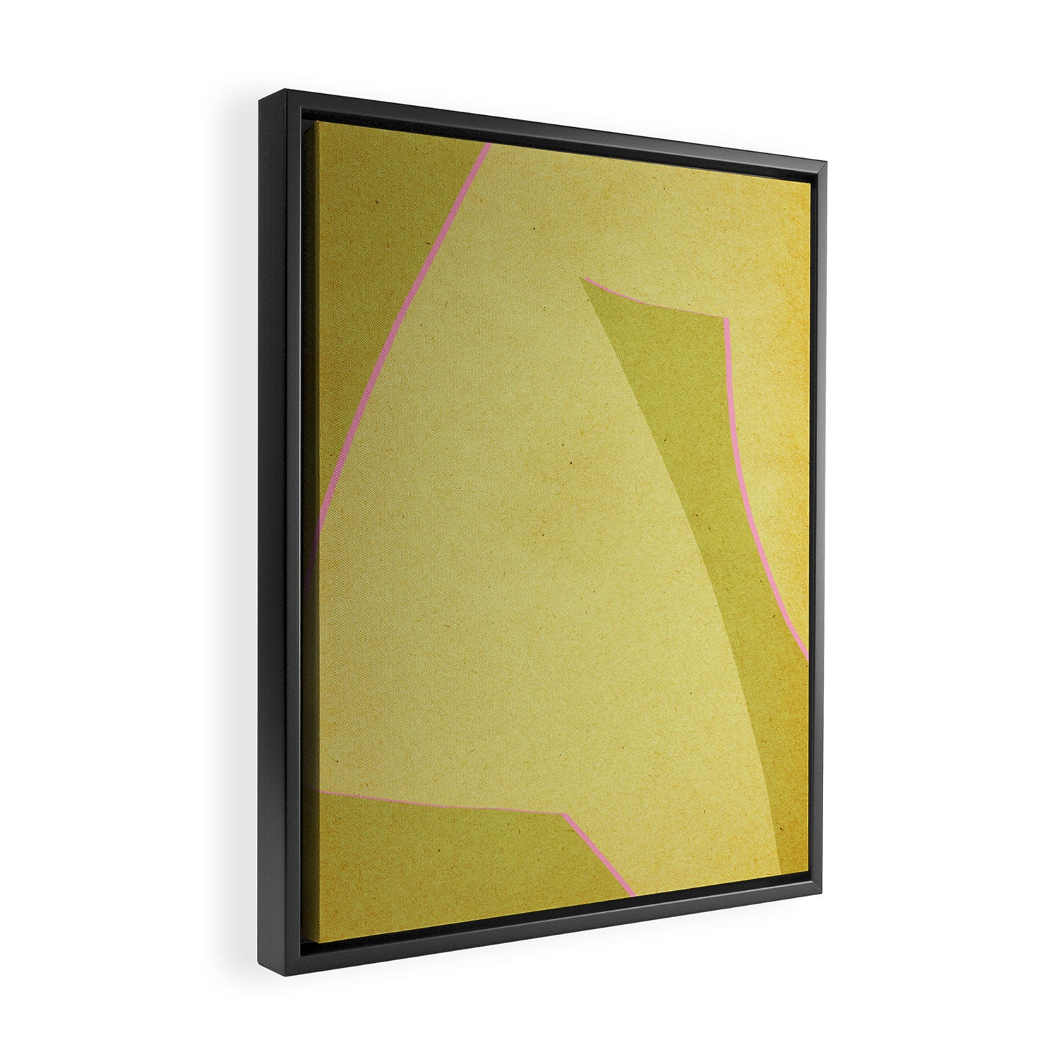 Abstract green and pink shapes Framed Canvas Print Gallery Image 2