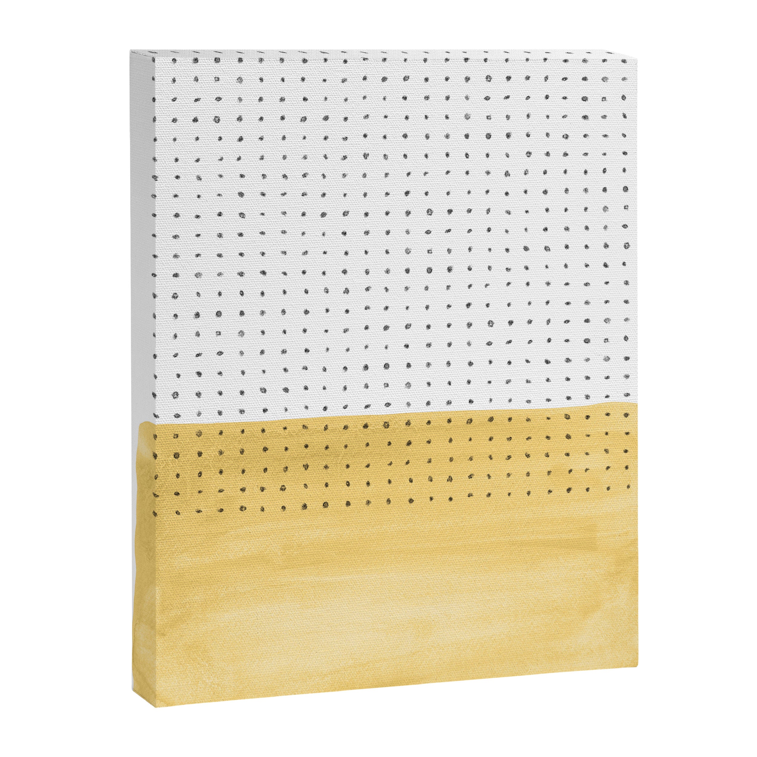 Abstract mustard shape and points Canvas Print Gallery Image 6