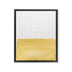 Abstract mustard shape and points Framed Canvas Print Gallery Image 6