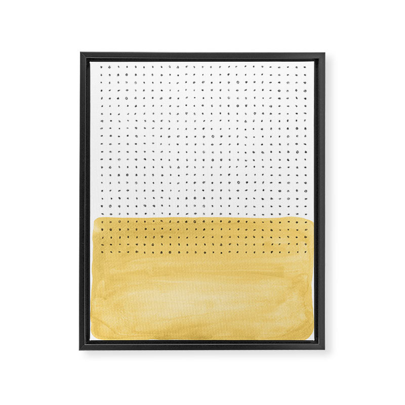 Abstract mustard shape and points Framed Canvas Print Gallery Image 6