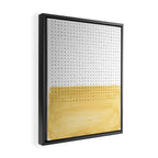 Abstract mustard shape and points Framed Canvas Print Gallery Image 2