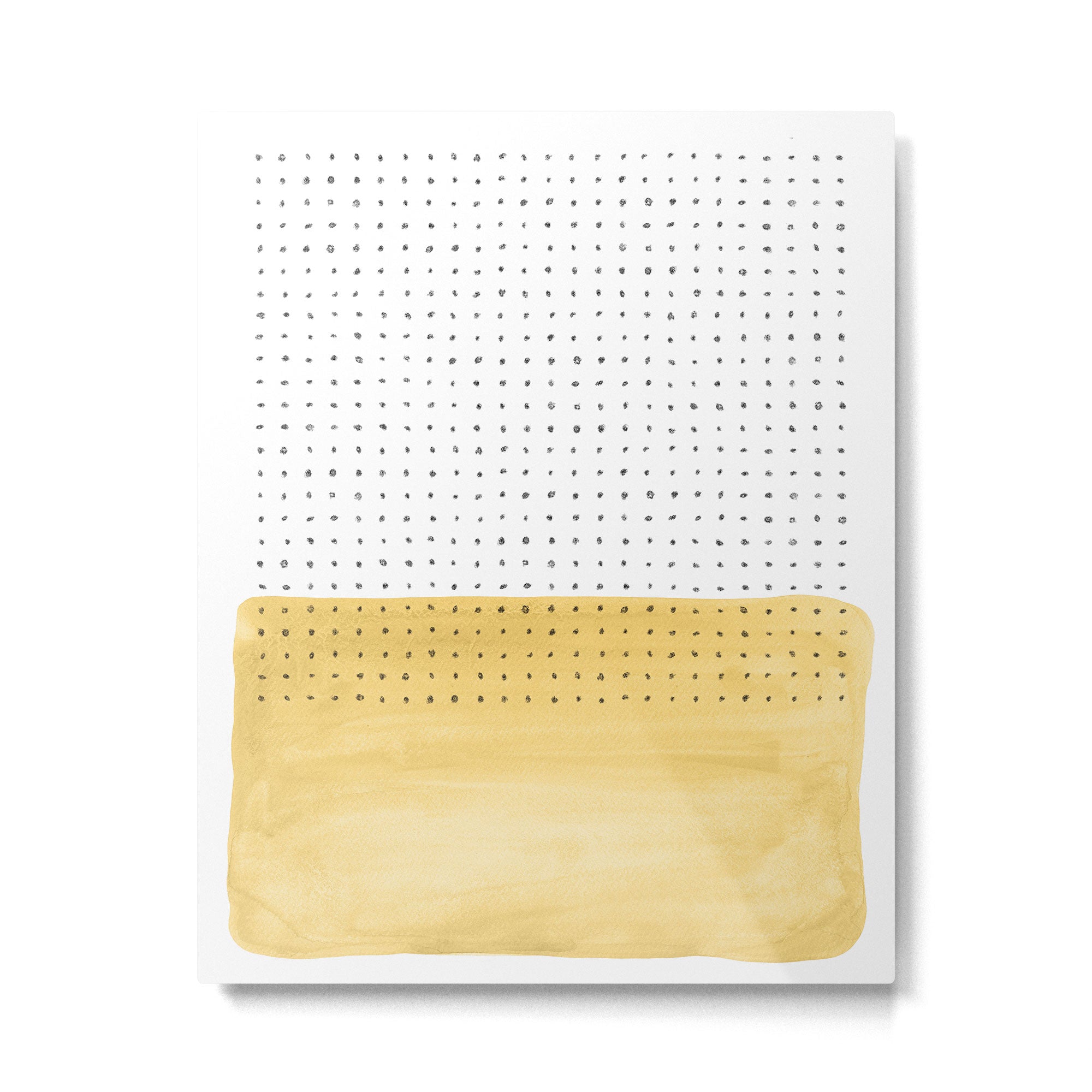 Abstract mustard shape and points Metal Print Gallery Image 4