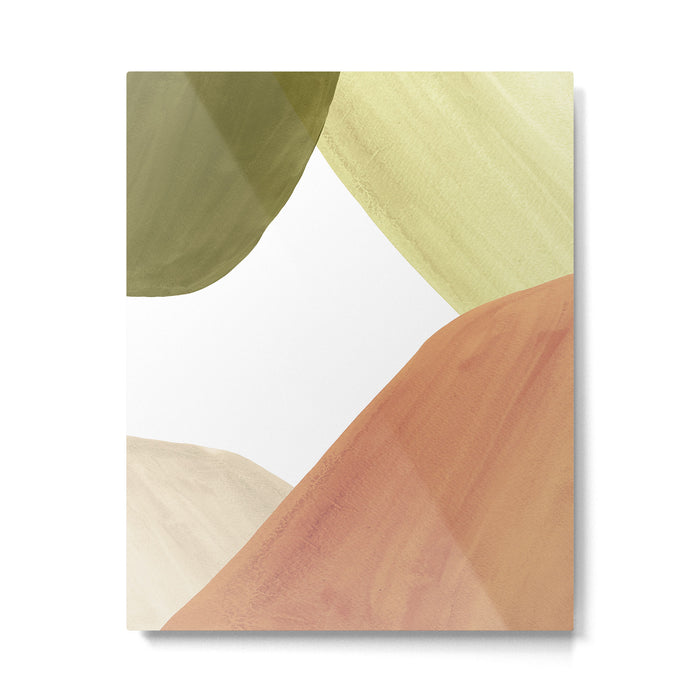 Abstract terracotta and green shapes Metal Print Gallery Image 1