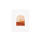 Abstract terracotta landscape, sun and desert, sunrise #1 Art Print Gallery Image 1