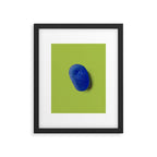 Blue seaglass on green, japandi minimalist Framed Art Print Gallery Image 5