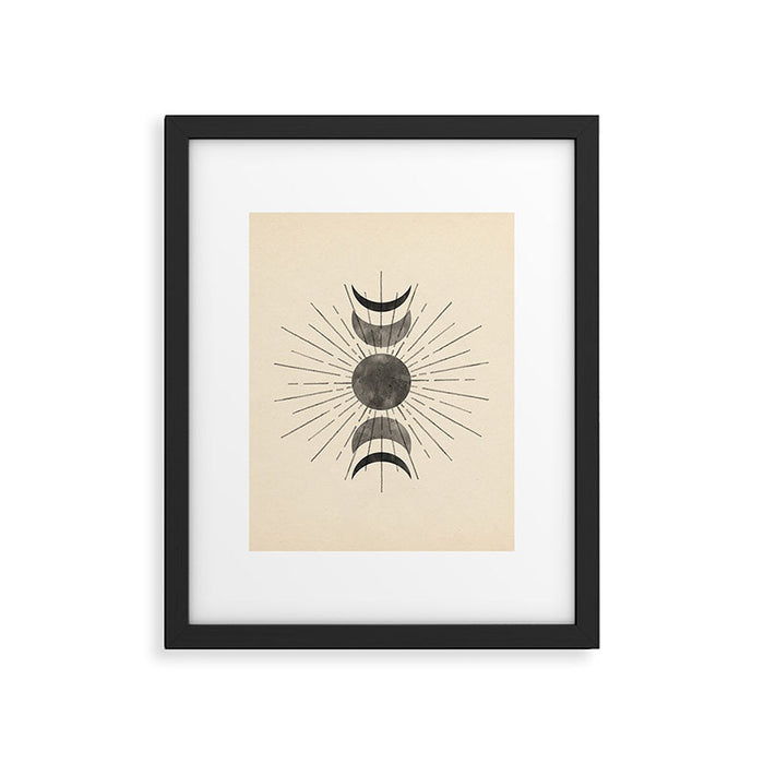 Boho sun and moon Framed Art Print Gallery Image 1