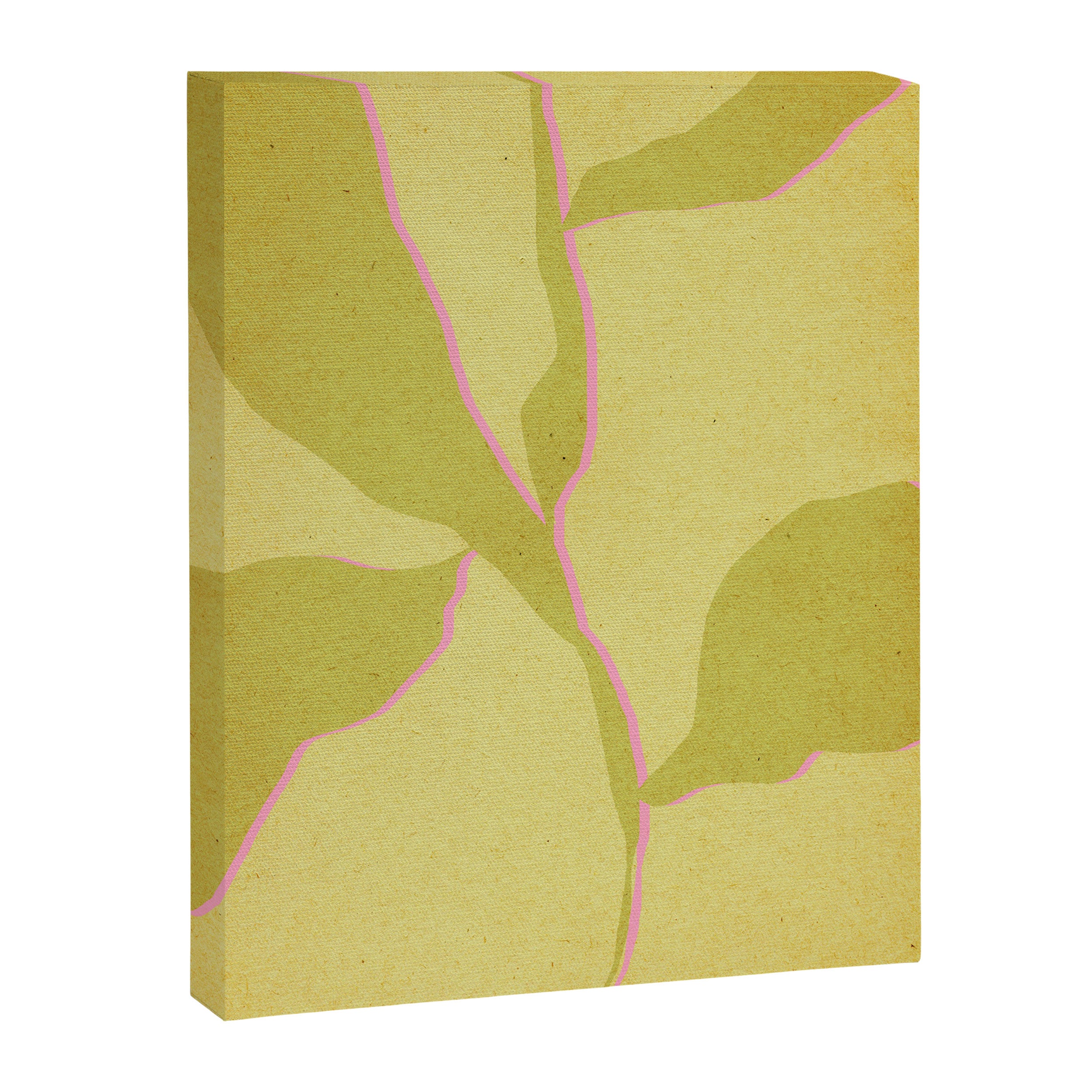 Green and pink botanical abstract Canvas Print Gallery Image 6