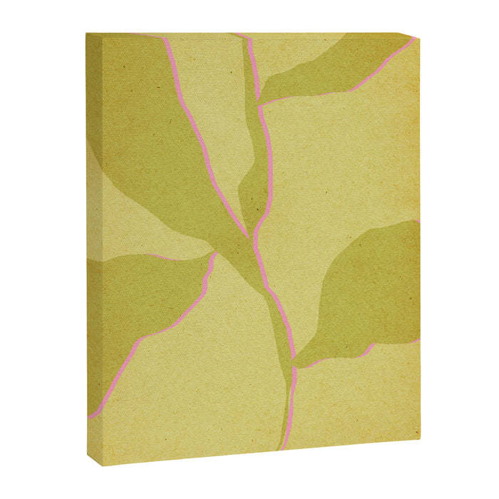 Green and pink botanical abstract Canvas Print Gallery Image 1