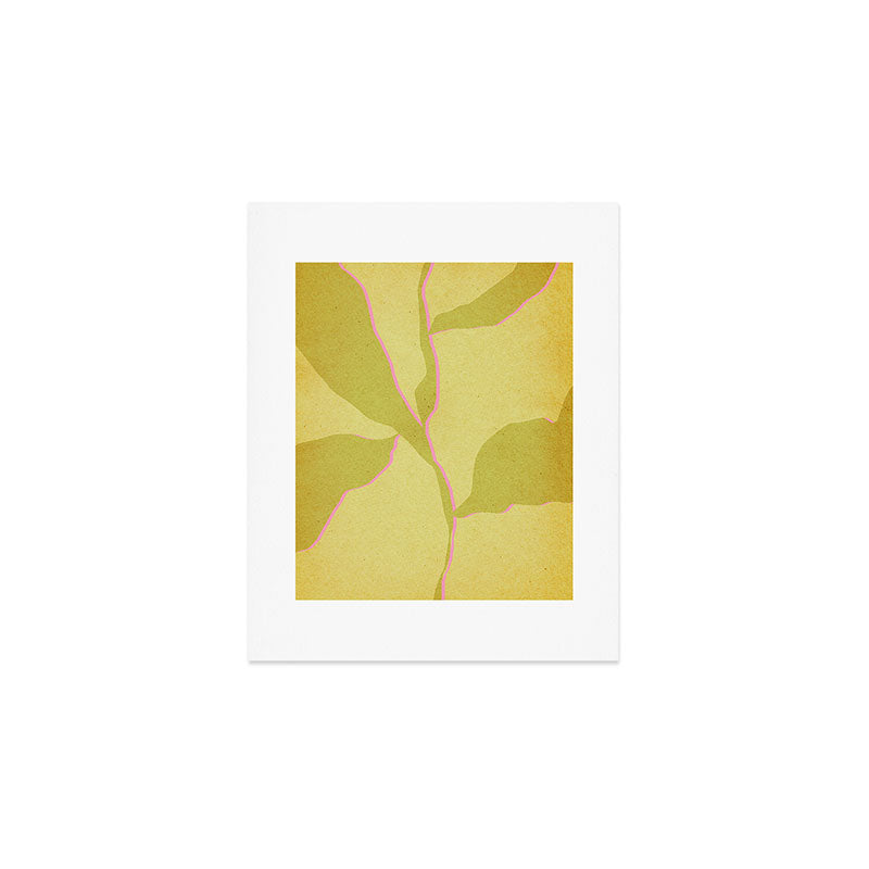 Green and pink botanical abstract Art Print Gallery Image 1