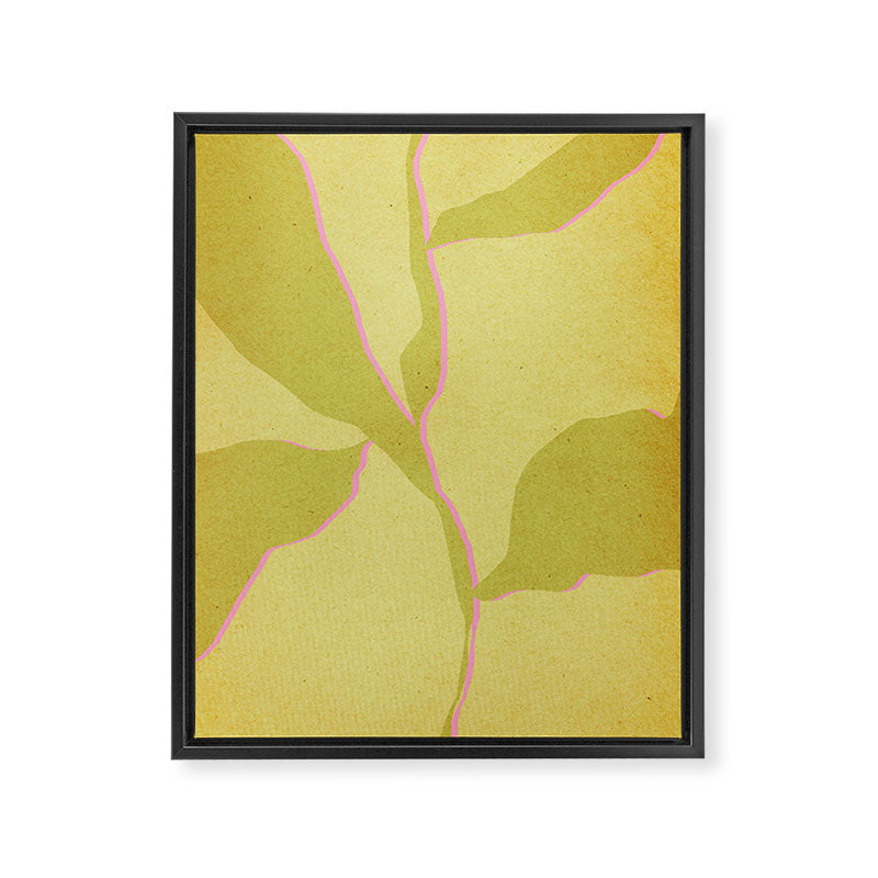 Green and pink botanical abstract Framed Canvas Print Gallery Image 6