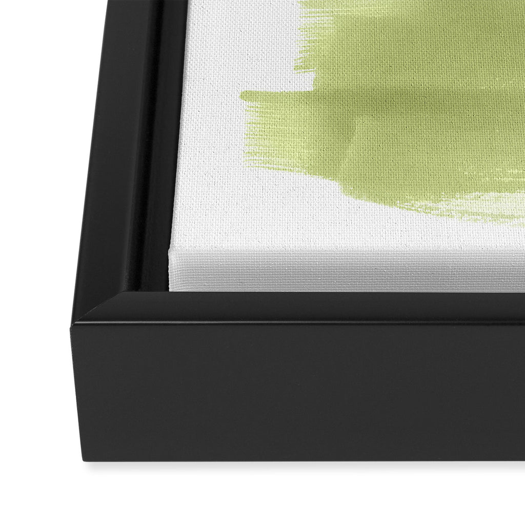 Green brush strokes Framed Canvas Print Gallery Image 3
