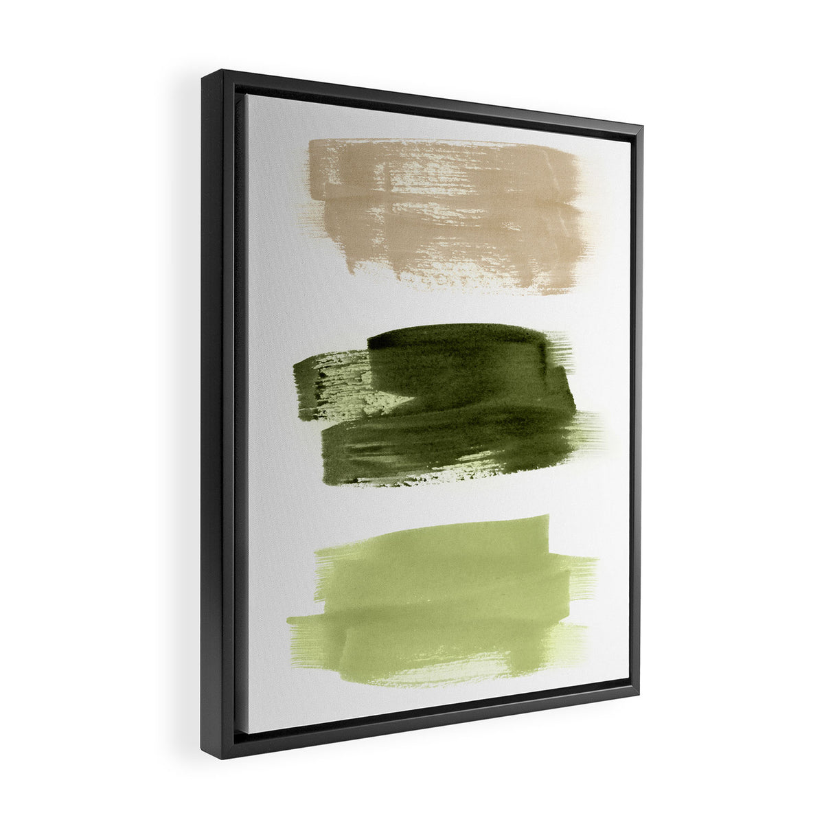 Green brush strokes Framed Canvas Print Gallery Image 2