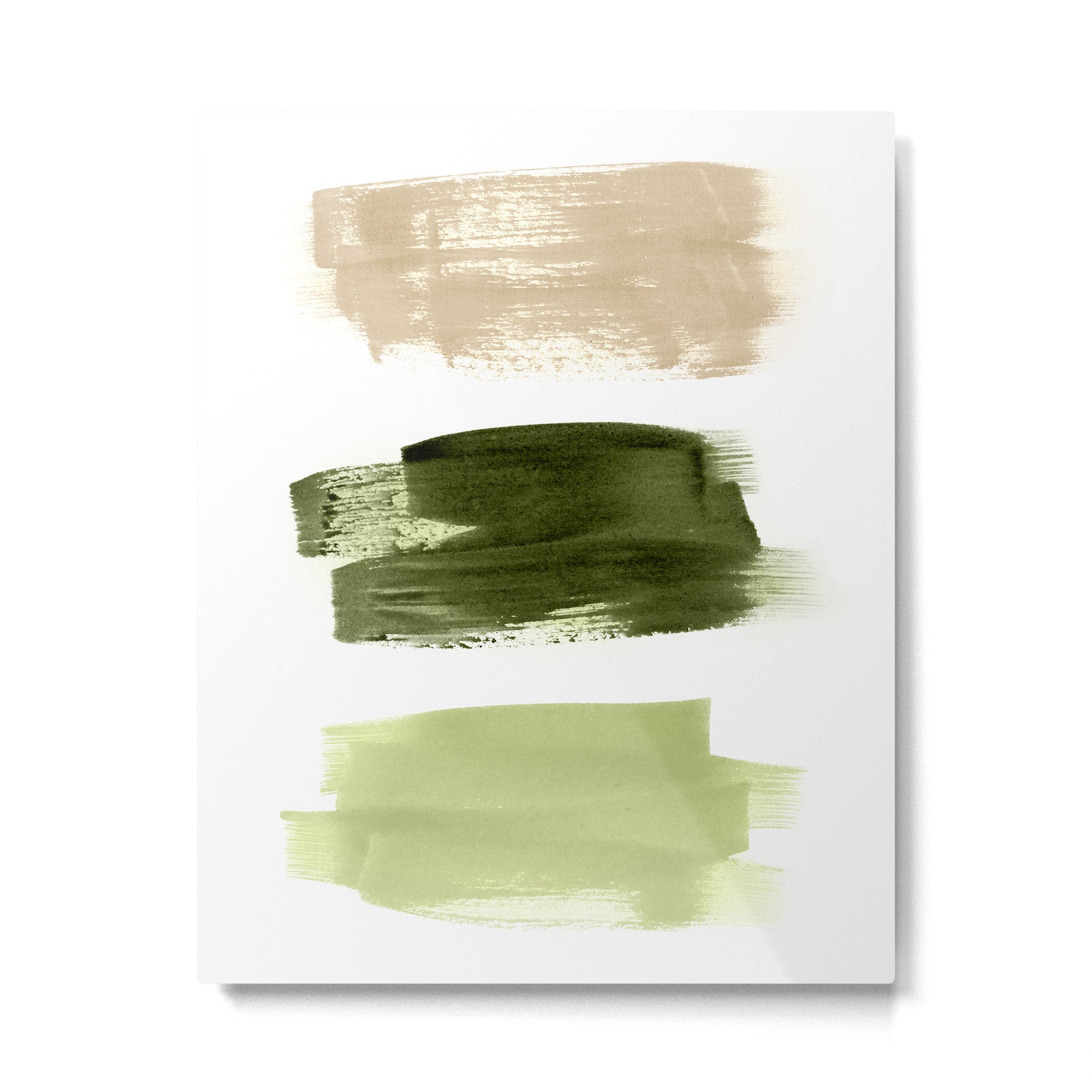 Green brush strokes Metal Print Gallery Image 4