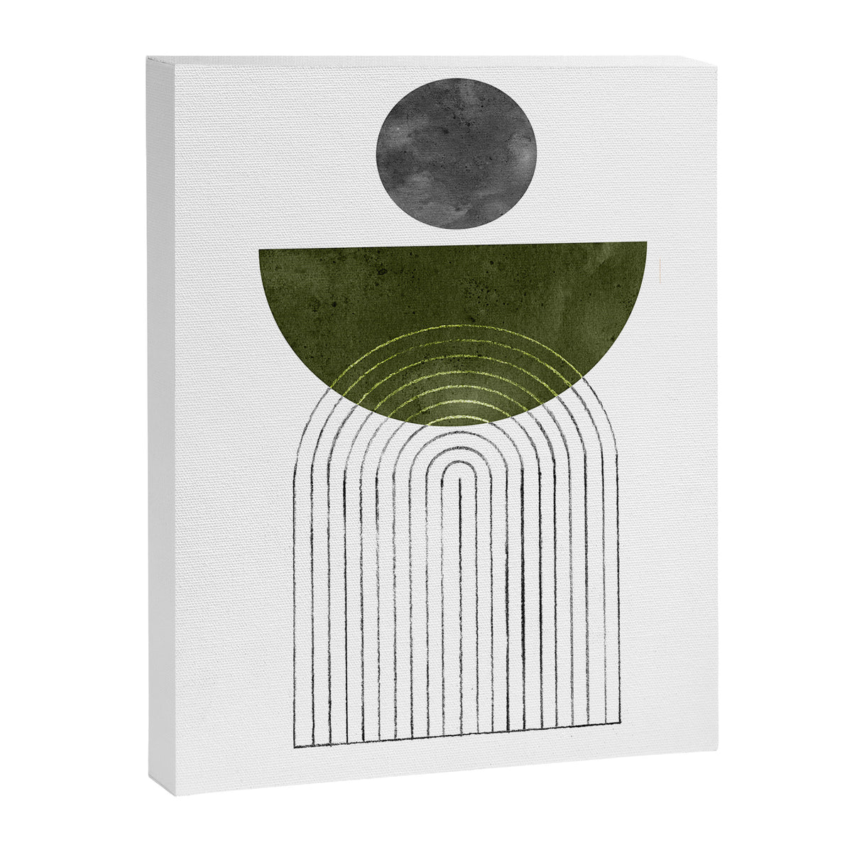 Green mid century modern Canvas Print Gallery Image 6