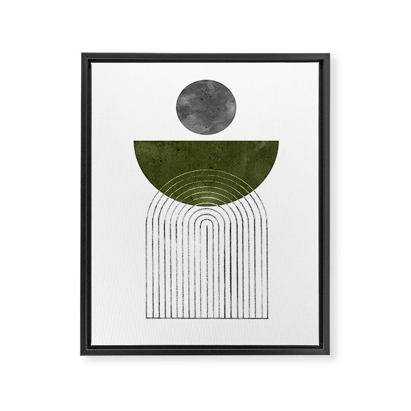 Green mid century modern Framed Canvas Print Gallery Image 6