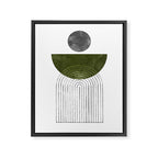 Green mid century modern Framed Canvas Print Gallery Image 6