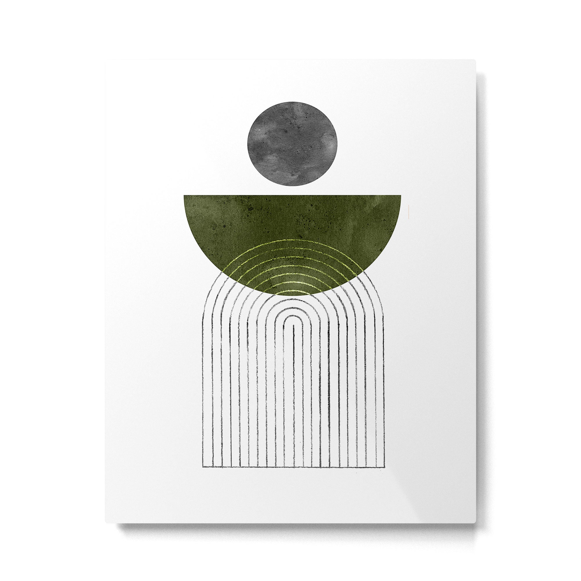 Green mid century modern Metal Print Gallery Image 4