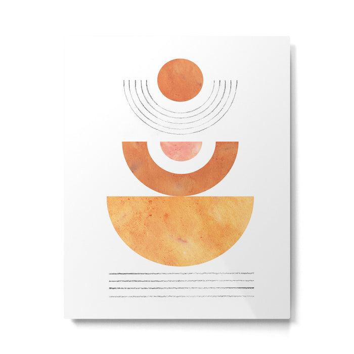Mid century modern geometric shapes Metal Print Gallery Image 1