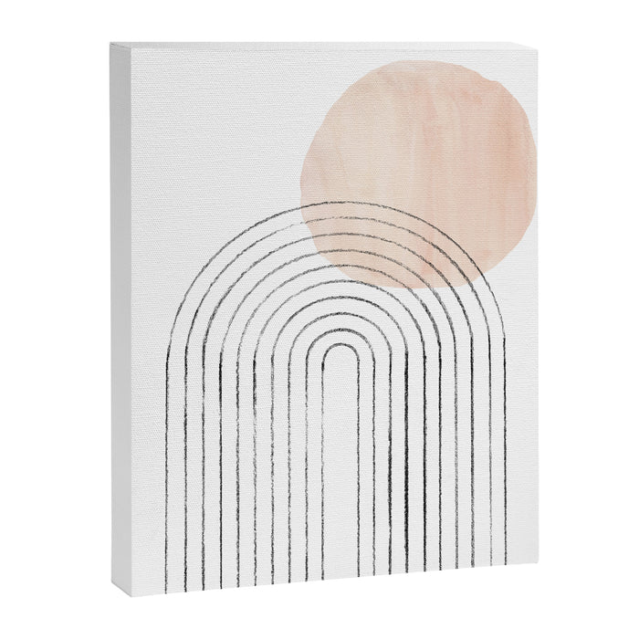 Mid century rainbow and sun Canvas Print Gallery Image 1