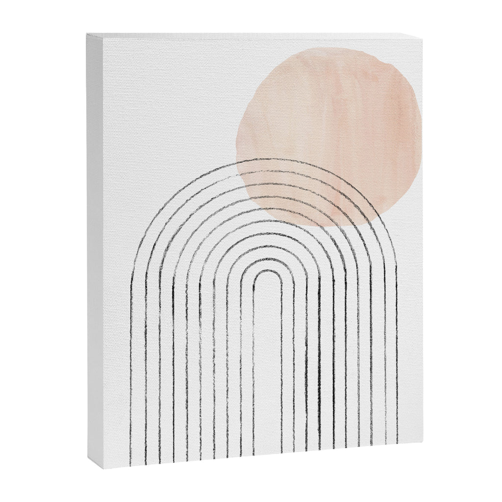 Mid century rainbow and sun Canvas Print Gallery Image 6