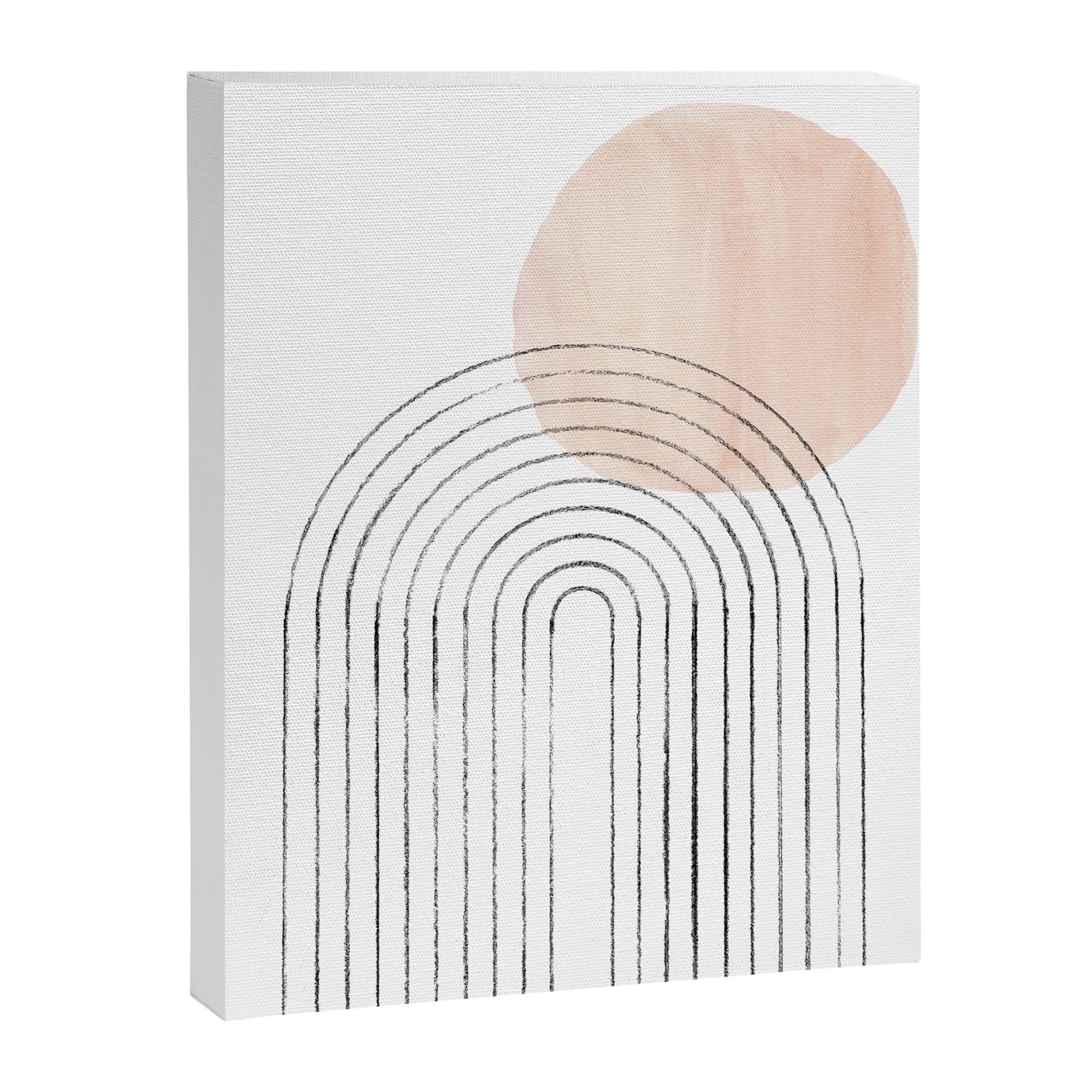 Mid century rainbow and sun Canvas Print Gallery Image 6
