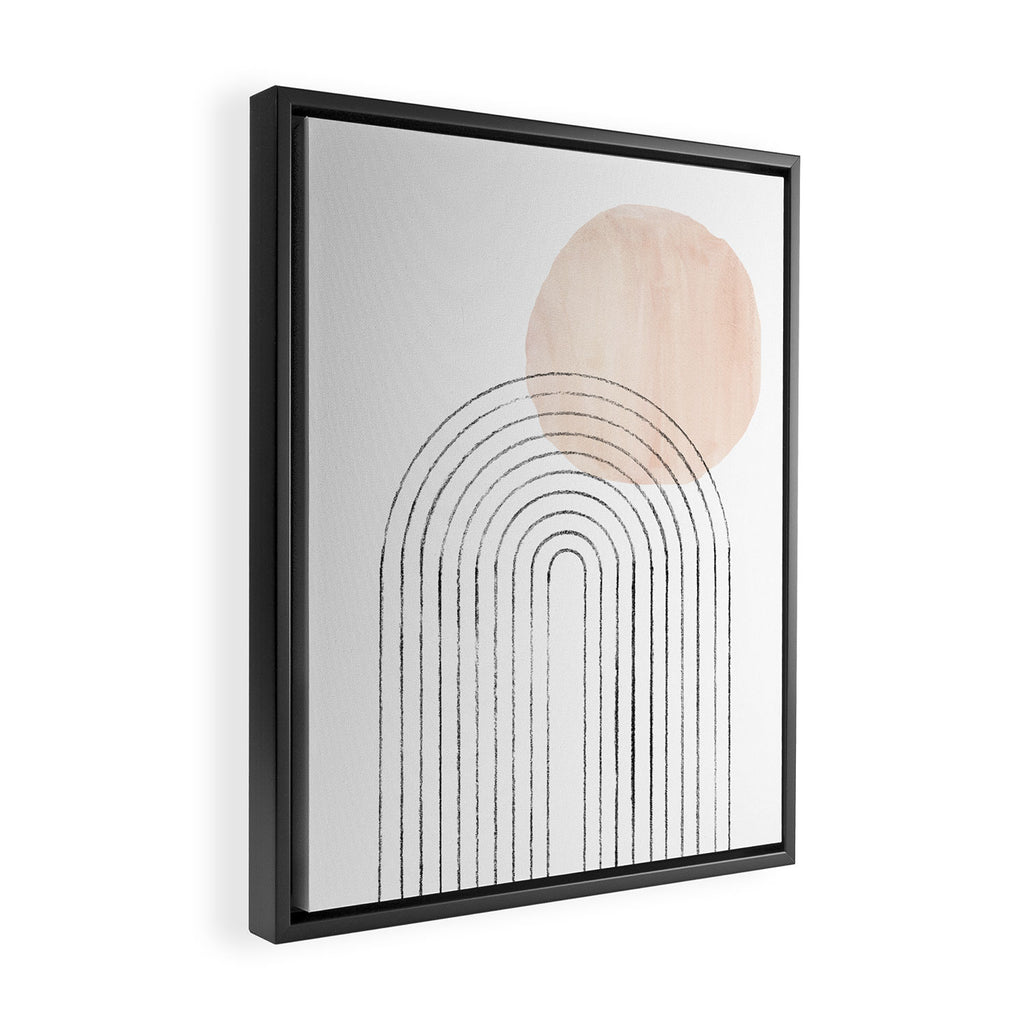 Mid century rainbow and sun Framed Canvas Print Gallery Image 2