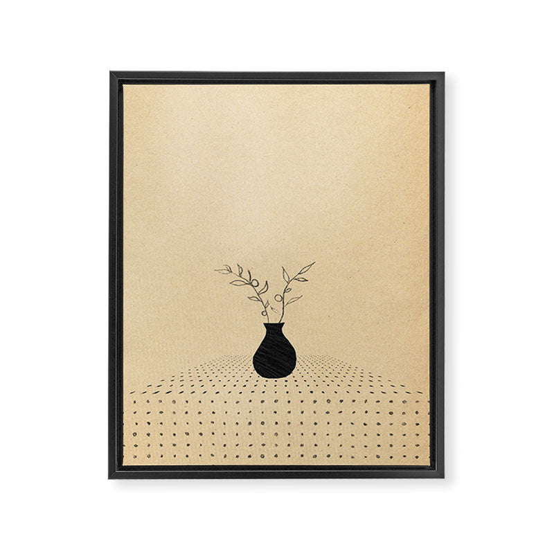 Minimal plant in the vase Framed Canvas Print Gallery Image 6