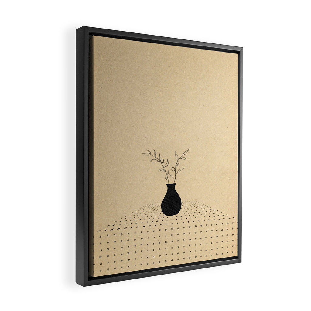 Minimal plant in the vase Framed Canvas Print Gallery Image 2