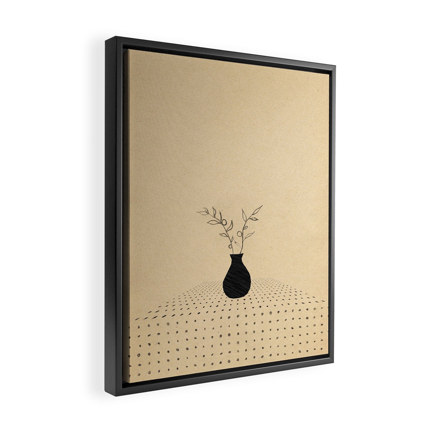 Minimal plant in the vase Framed Canvas Print Gallery Image 2