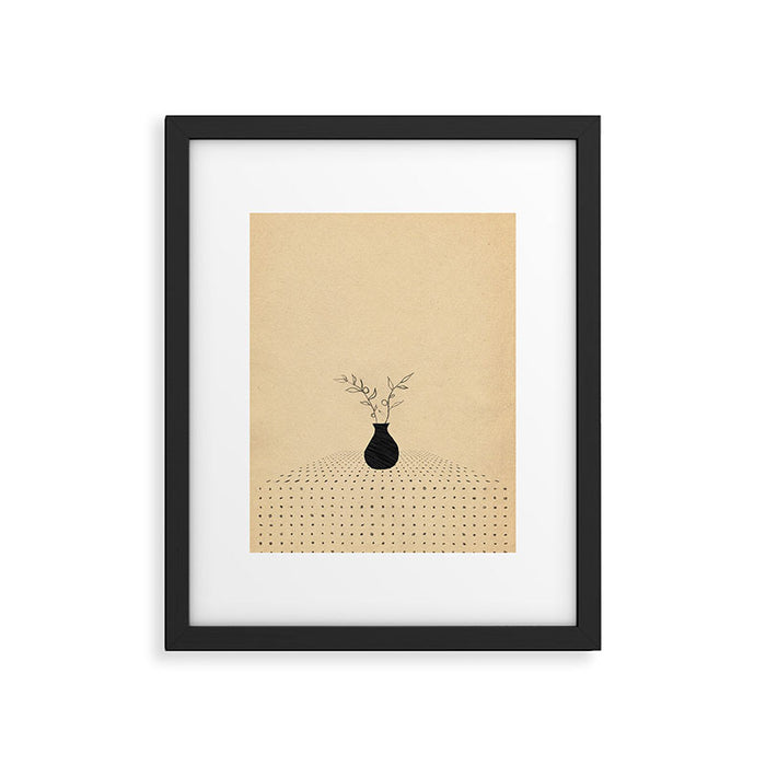 Minimal plant in the vase Framed Art Print Gallery Image 1