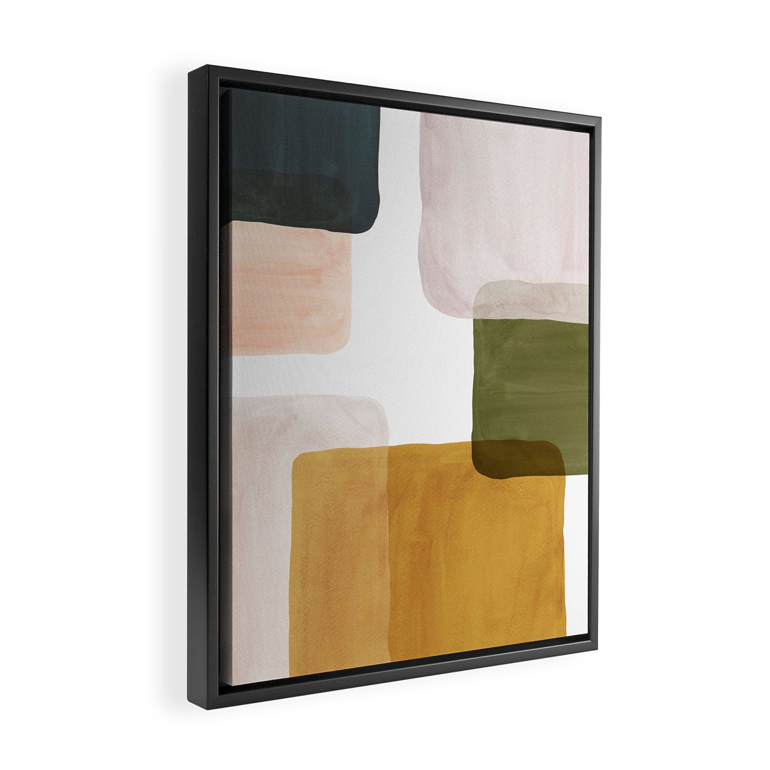 Multicolor abstract shapes Framed Canvas Print Gallery Image 2