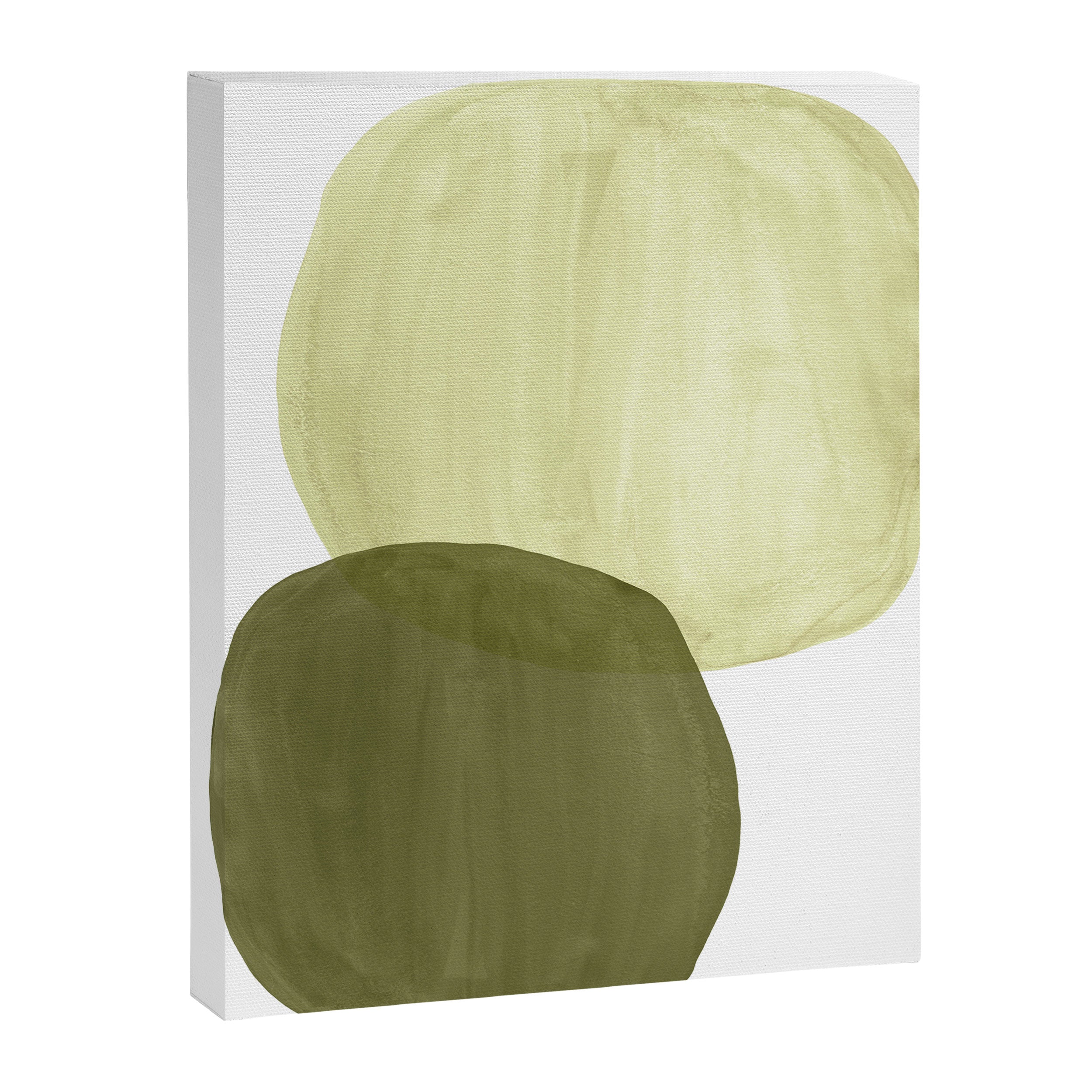 Olive green abstract shapes Canvas Print Gallery Image 6